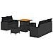 Set Divano da Giardino 8 Pezzi con Cuscini Rattan Polyrattan Nero Acacia, Set da Pranzo da Giardino 3 Pezzi con Cuscini Rattan Polyrattan Nero Acacia - Foto miniatura 1