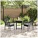 Set Bistro da Giardino in 3 Pezzi con Cuscini - Rattan Nero - Foto miniatura 4