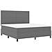 Letto a Rete con Materasso Grigio Chiaro Super King Tessuto in Corduroy - Foto miniatura 3