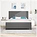 Letto a Rete con Materasso Grigio Chiaro Super King Tessuto in Corduroy - Foto miniatura 5