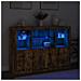Credenze con Luci LED 3 pz Rovere Fumo in Legno Multistrato - Foto miniatura 3