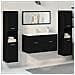 Set di Mobili per Bagno a 4 Pezzi in Legno Ingenerizzato Nero - Foto miniatura 2