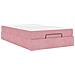 Struttura del letto con materasso Rosa 140 x 190 cm Velluto - Foto miniatura 1