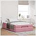 Struttura del letto con materasso Rosa 140 x 190 cm Velluto - Foto miniatura 2