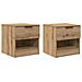 Armadietto per letto 2 pcs rovere artigianale 40 x 39 x 40 cm - Foto miniatura 1