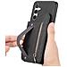 Custodia Nera In Pelle Pu Con Porta Carte E Cinturino Elastico Compatibile Con Samsung S24 Ultra - Foto miniatura 2