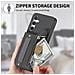 Custodia Nera In Pelle Pu Con Porta Carte E Cinturino Elastico Compatibile Con Samsung S24 Ultra - Foto miniatura 4