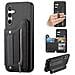Custodia Nera In Pelle Pu Con Porta Carte E Cinturino Elastico Compatibile Con Samsung S24 Ultra - Foto miniatura 5