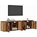 Set Mobile TV da Parete 2 pcs Legno vecchio 80 x 34,5 x 40 cm - Foto miniatura 3