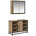 Set di mobili per il bagno con porta 2 pcs Rovere artigianale - Foto miniatura 1
