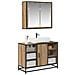 Set di mobili per il bagno con porta 2 pcs Rovere artigianale - Foto miniatura 3