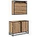 Set di mobili per il bagno con porta 2 pcs Rovere artigianale - Foto miniatura 9