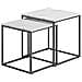 Tavolino da caffè quadrato, set da 2 | Piano in marmo con struttura in acciaio nero - Foto miniatura 1