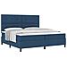 Letto a molle con materasso Blu 200 x 200 cm Tessuto - Foto miniatura 1