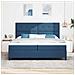 Letto a molle con materasso Blu 200 x 200 cm Tessuto - Foto miniatura 3