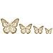 Set 4 Farfalle Decorative Da Muro In Ferro Traforato Oro - Foto miniatura 1
