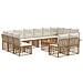 Set di divani da esterno 13 pcs Naturale e Bianco Crema - Foto miniatura 1