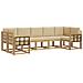 Set di divani da esterno con cuscino 7 pcs Bianco e Beige - Foto miniatura 1
