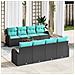 Set Divano da Giardino 9 pcs Nero e Turchese polyrattan - Foto miniatura 2