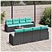 Set Divano da Giardino 9 pcs Nero e Turchese polyrattan - Foto miniatura 3