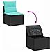 Set Divano da Giardino 9 pcs Nero e Turchese polyrattan - Foto miniatura 9