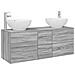 Set di mobili per il bagno 3 pz Sonoma grigio - Foto miniatura 1