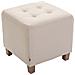 Poggiapiedi Divano Pharao - Sgabello Pouf Capitonné Imbottito in Tessuto I Sgabello Basso Salotto Piedini in Legno I Sgabello Quadrato da Sala 45x45 cm I Pouf Design Salotto Crema - Foto miniatura 1