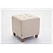Poggiapiedi Divano Pharao - Sgabello Pouf Capitonné Imbottito in Tessuto I Sgabello Basso Salotto Piedini in Legno I Sgabello Quadrato da Sala 45x45 cm I Pouf Design Salotto Crema - Foto miniatura 2