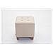 Poggiapiedi Divano Pharao - Sgabello Pouf Capitonné Imbottito in Tessuto I Sgabello Basso Salotto Piedini in Legno I Sgabello Quadrato da Sala 45x45 cm I Pouf Design Salotto Crema - Foto miniatura 3