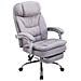 Sedia Ufficio Troy con Braccioli in Tessuto I Poltrona Relax con Poggiapiedi Estraibile I Sedia Poltrona Ergonomica Carico Max 160 kg Grigio - Foto miniatura 1