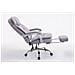 Sedia Ufficio Troy con Braccioli in Tessuto I Poltrona Relax con Poggiapiedi Estraibile I Sedia Poltrona Ergonomica Carico Max 160 kg Grigio - Foto miniatura 3