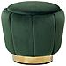 Moderno Pouf In Velluto Verde Irving - Foto miniatura 1
