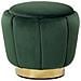 Moderno Pouf In Velluto Verde Irving - Foto miniatura 14