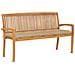 Panchina Da Giardino Impilabile E Cuscino 159cm Teak Massello - Foto miniatura 1