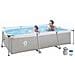 Piscina Fuoriterra Rettangolare 300 x 207 x 65 cm Struttura Steelsuper con Pompa Filtro e Cartuccia - Foto miniatura 1