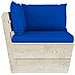 Divano Angolare da Giardino su Pallet e Cuscini Legno di Abete - Foto miniatura 2