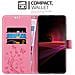 Cadorabo Custodia Compatibile Con Sony Xperia 1 Iii In Rosa Fiore - Coperchio Protettivo In Design Floreale Con Chiusura Magnetica, Funzione Stand E Slot Per Carte - Foto miniatura 3
