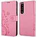 Cadorabo Custodia Compatibile Con Sony Xperia 1 Iii In Rosa Fiore - Coperchio Protettivo In Design Floreale Con Chiusura Magnetica, Funzione Stand E Slot Per Carte - Foto miniatura 8
