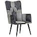 Poltrona Wingback Grigia In Vera Pelle - Foto miniatura 1