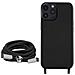 Cover Semirigida Per Iphone 14 Pro Max Cordino Nylon Intrecciato 80 Cm Nera - Foto miniatura 3