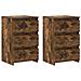 Comodini Rovere Fumo 2 pz 40x35x62,5 cm in Legno Multistrato - Foto miniatura 1