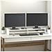 Supporto Per Monitor Bianco 100x27x15 Cm Legno Massello Di Pino - Foto miniatura 1