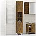 Armadietto Bagno Rovere Fumo 30x30x179 Cm In Legno Multistrato - Foto miniatura 1