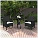 Set Da Pranzo Per Giardino 3 Pz In Polyrattan Nero - Foto miniatura 1