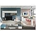 Parete Attrezzata Adelfa, Mobile Da Soggiorno Porta Tv, Composizione Per Salotto Con Pensile, 260x42h32 Cm, Cemento E Bianco - Foto miniatura 3