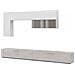 Parete Attrezzata Adelfa, Mobile Da Soggiorno Porta Tv, Composizione Per Salotto Con Pensile, 260x42h32 Cm, Cemento E Bianco - Foto miniatura 6