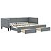 Divano Letto Estraibile Cassetti Grigio Chiaro 90x200cm Tessuto - Foto miniatura 2