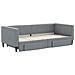 Divano Letto Estraibile Cassetti Grigio Chiaro 90x200cm Tessuto - Foto miniatura 3