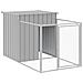Casetta Cani Corsa Grigio Chiaro 110x201x110 cm Acciaio Zincato - Foto miniatura 2