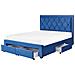 Letto Con Contenitore In Velluto Blu 160 X 200 Cm Lievin - Foto miniatura 3